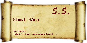 Simai Sára névjegykártya